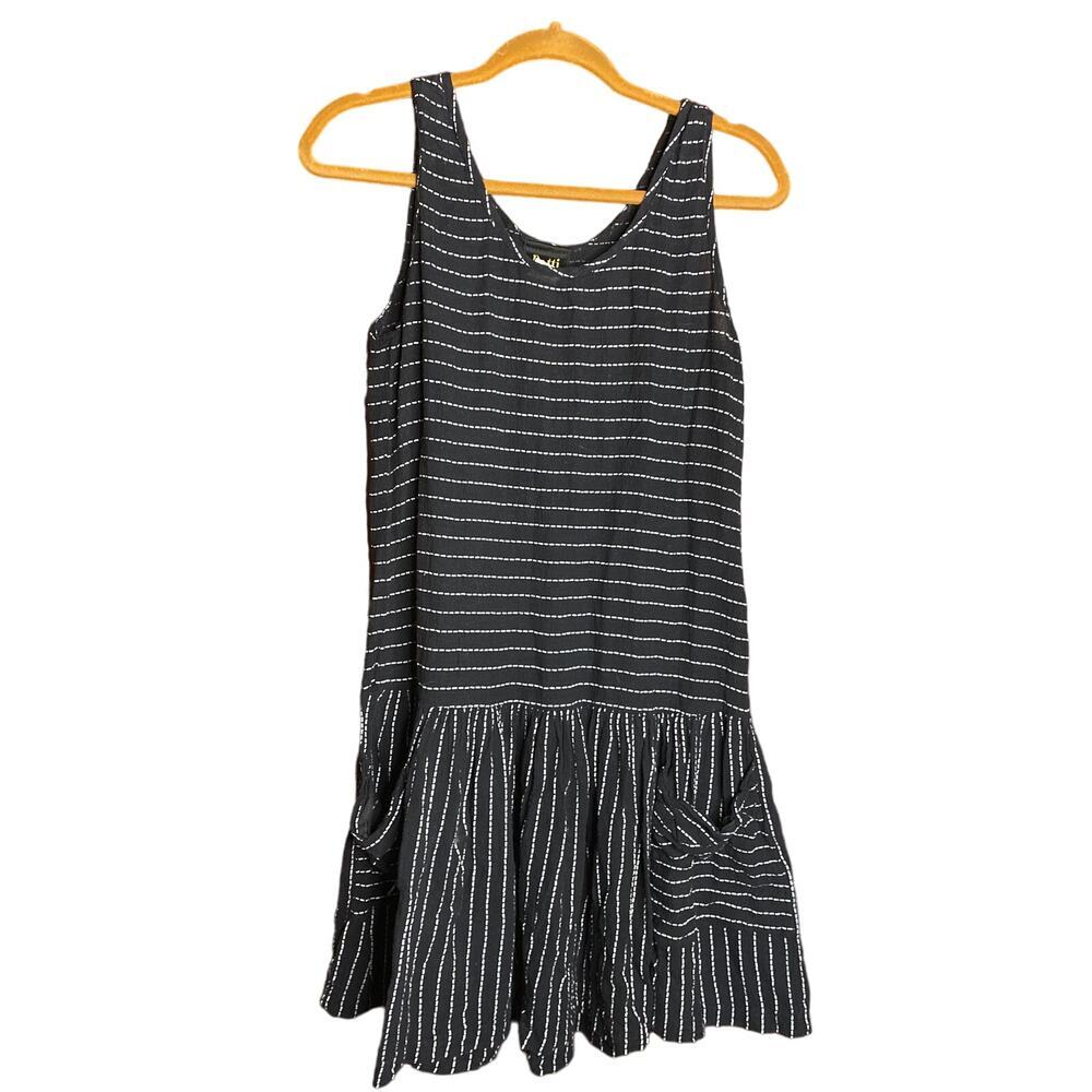 Dotti Black & White Striped Mini Dress
